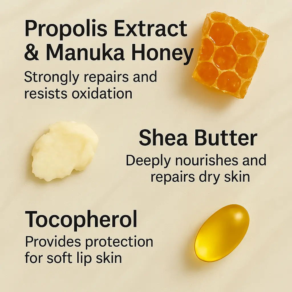 Grade S - VDDO Manuka Honey Lip Balm - Moisturizes, Softens and Protects Dry Lips, Propolis Ingredients Deeply Nourish and Moisturize Lips All Day Long for Use on the Go!