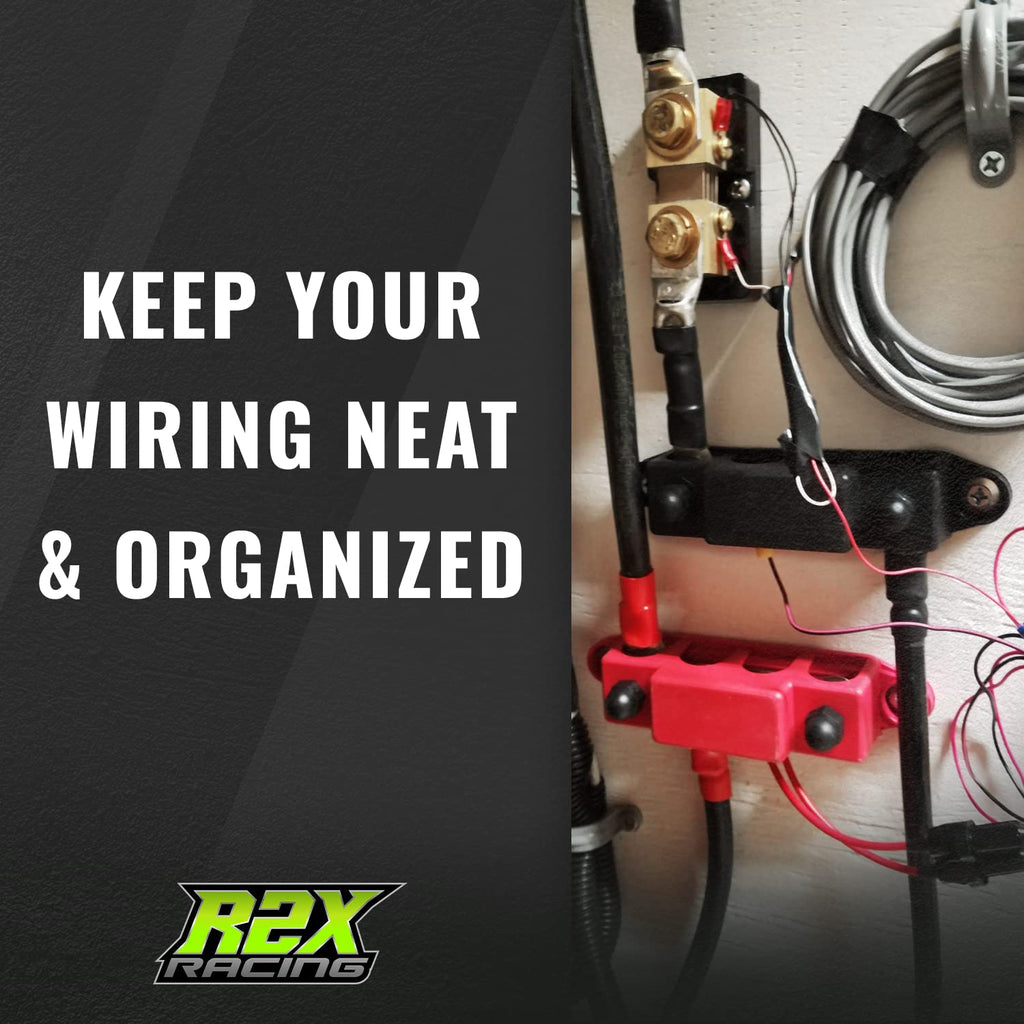 4 Post Power Distribution Block Bus Bar with Cover - Made in the USA - 250 Amp Rating - Marine, Automotive, and Solar Wiring - Set of 2 (5/16")