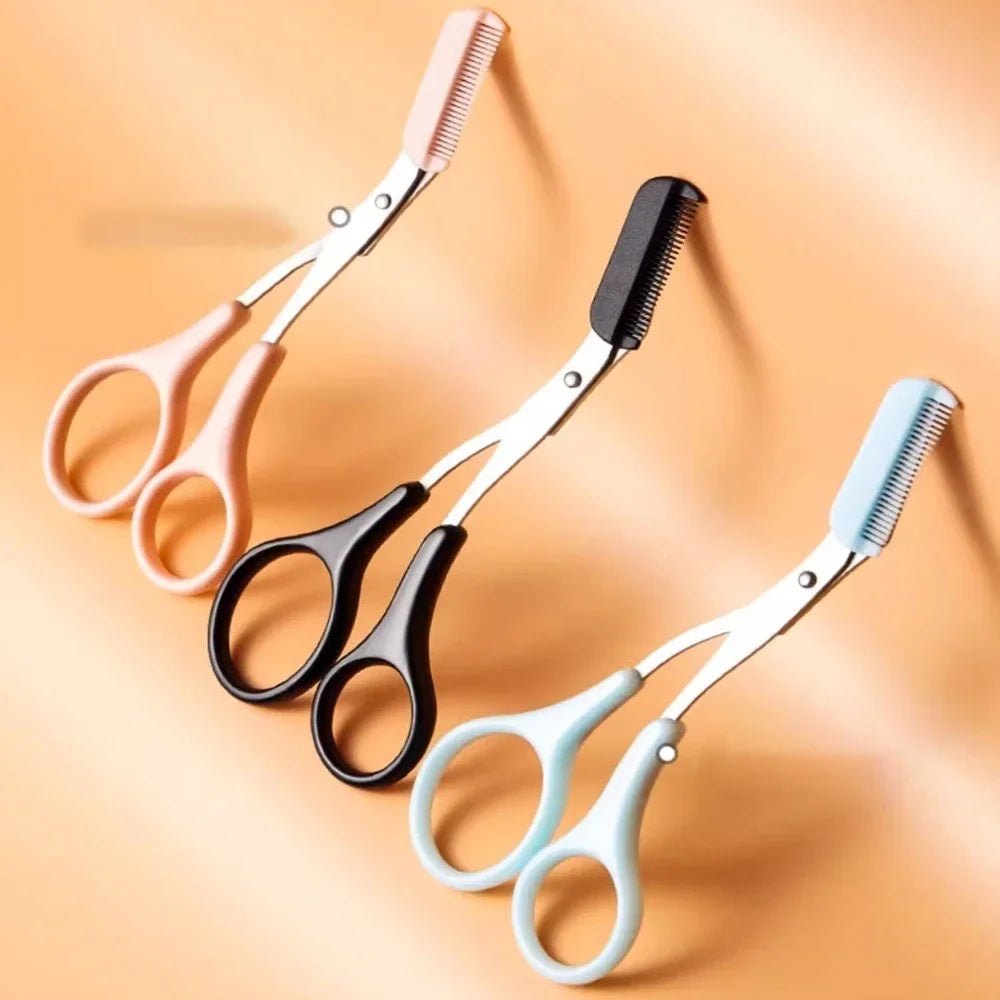 Eyebrow Trimmer Scissor Beauty Products for Women Eyebrow Scissors with Comb Stainless Steel Makeup Tools Beauty Scissors