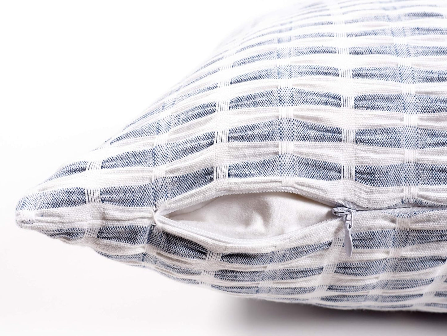 Pleated Please Pillow Cover, Set of 2, 20 by 20 Inches, Navy