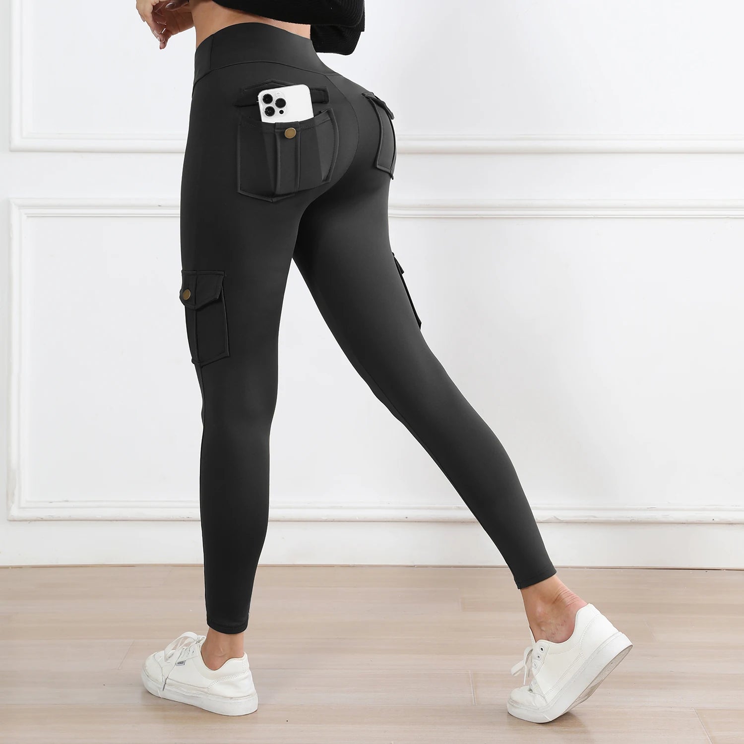 Women'S High-Waisted Pockets Gym Leggings – Stylish and Comfortable Stretch Fitness Pants for Outdoor and Athletic Activities