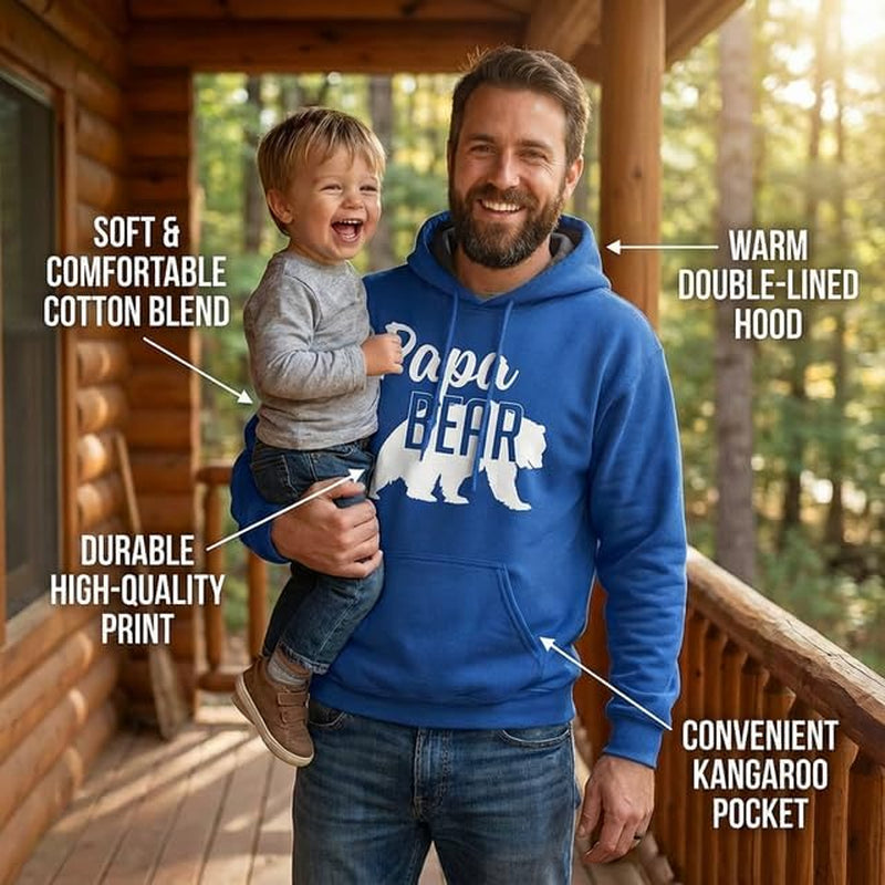 Papa Bear Hoodie for Men – Cute Matching Family Papa Bear Sweatshirt, Soft Pullover Hoodie, for Dad