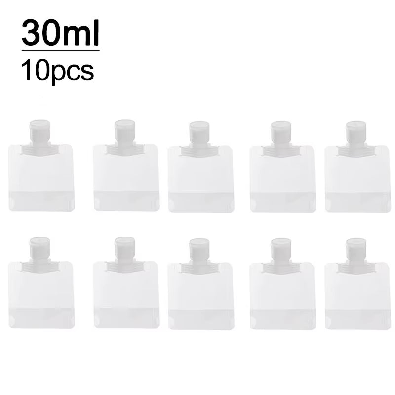 New 5Pcs 30Ml/50Ml/100Ml Refillable Travel Boats Empty Cosmetic Container Travel Bottles Liquid Cosmetic Storage Pouches FZP02