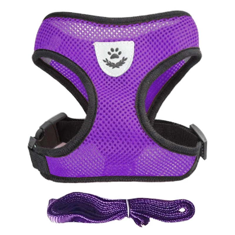 Cat Harness Vest Walking Lead Leash for Puppy Dogs Collar Polyester Adjustable Mesh Dog Harness for Small Medium Pet Accessories