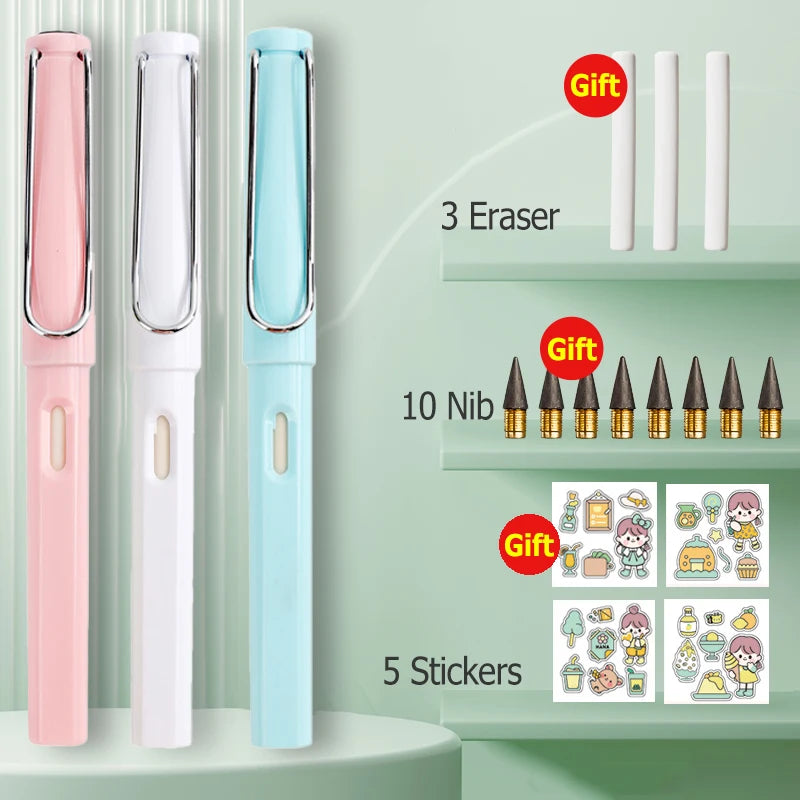 HB Eternal Pencil Set Mechanical Pencil Super Cheap No Need to Sharpen Easy to Wipe DIY Kawaii Korean Stationery School Supplies