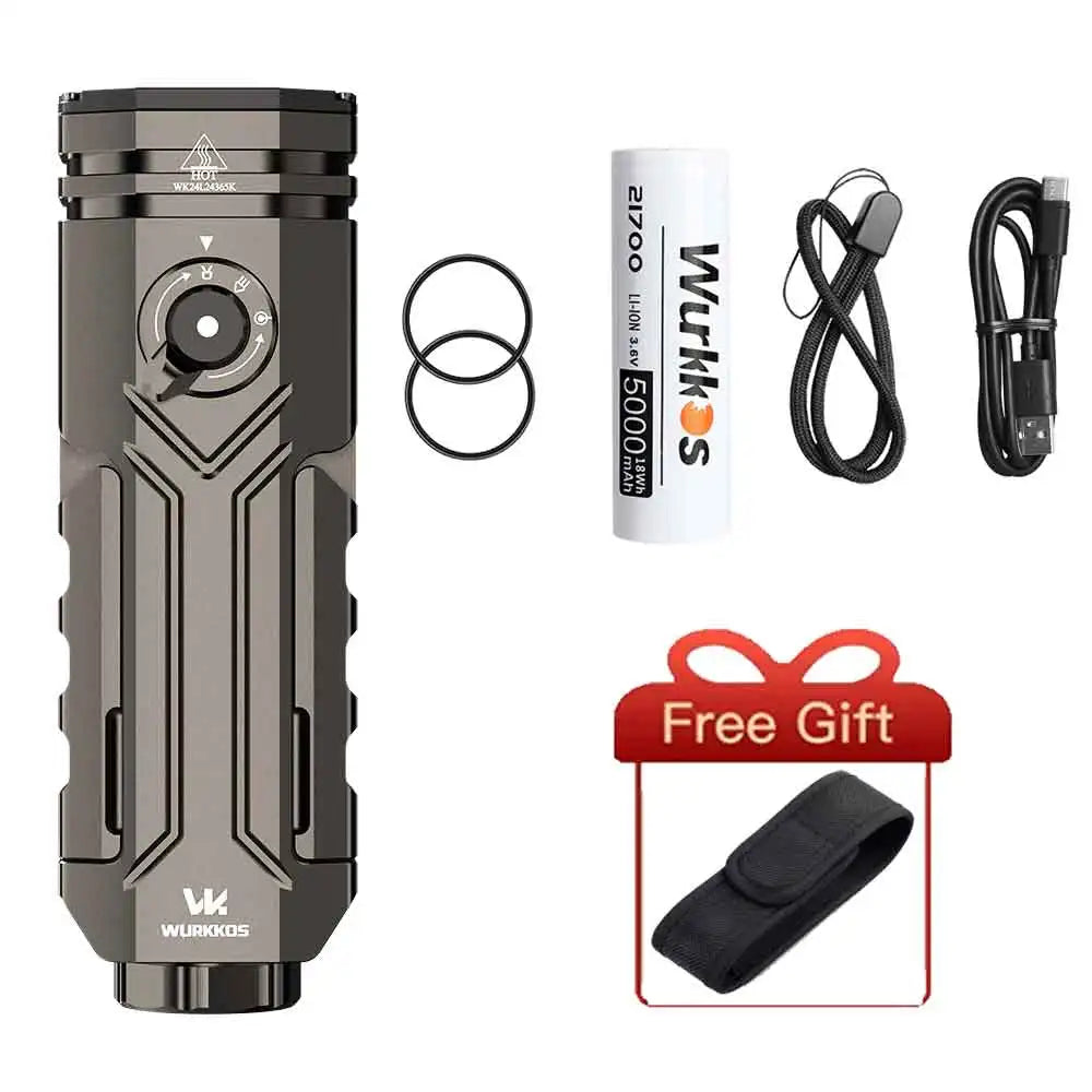 HD02 21700 LED Flashlight Mini UV 3200Lumens Rechargeable 6500K Magnetic Deformation Flashlight Portable Fishing Hunting