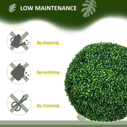 Artificial Boxwood Topiary Ball Set of 2 19.7 Inch Faux Plant, Uv-Protected Anti-Fading Fake Plants for Home Indoor Outdoor Porch, Green