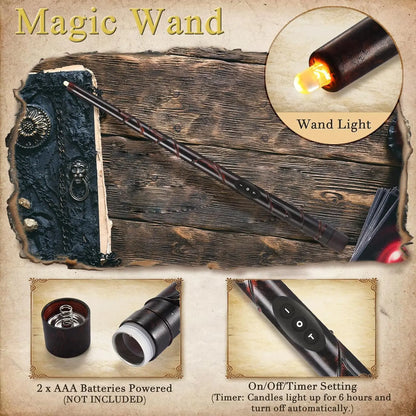 Floating Candles with Wand 12Pcs Magic Hanging Candles with Flameless Candle with Wand Remote 3D Decorations for Halloween Party