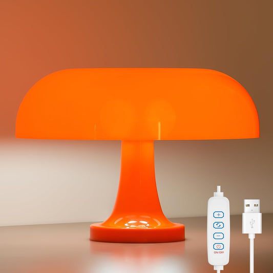 Illuminate Your Space with the Retro Orange Bedside Lamp – Stylish Desk Lamp with 3 Lighting Colors and 10 Brightness Levels for Any Room