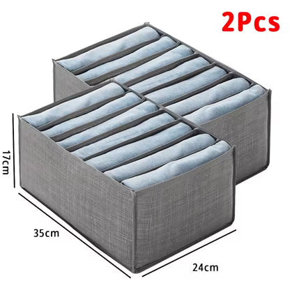 Clothes Organizer Trousers Clothing Jeans Storage Box Wardrobe Closet Organization Underwear Bra Socks Compartment Box Cabinet