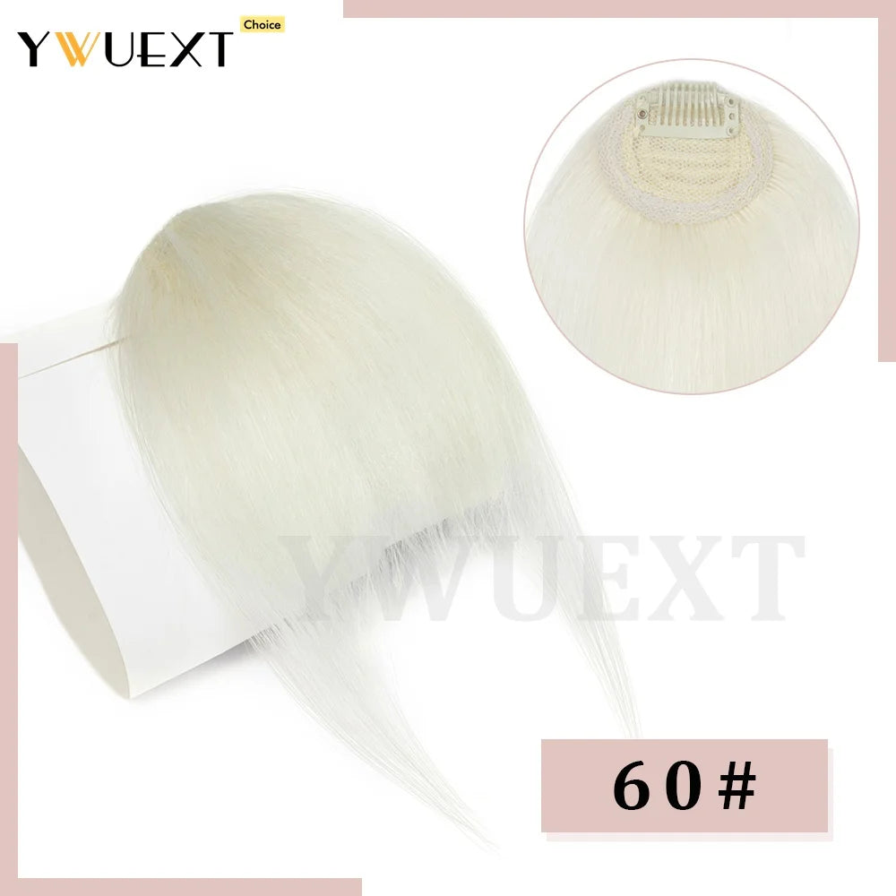 Clip in Human Hair Bangs Straight Hair Piece Machine Remy French Bangs for Women Easy to Wear and Remove Hairpiece Thin Hair