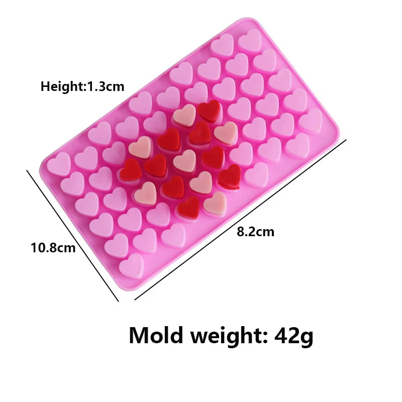 55 Compartment Heart Silicone Candle Mold Valentine'S Day Candles Making Kit DIY Love Cake Chocolate Baking Mould Party Gifts