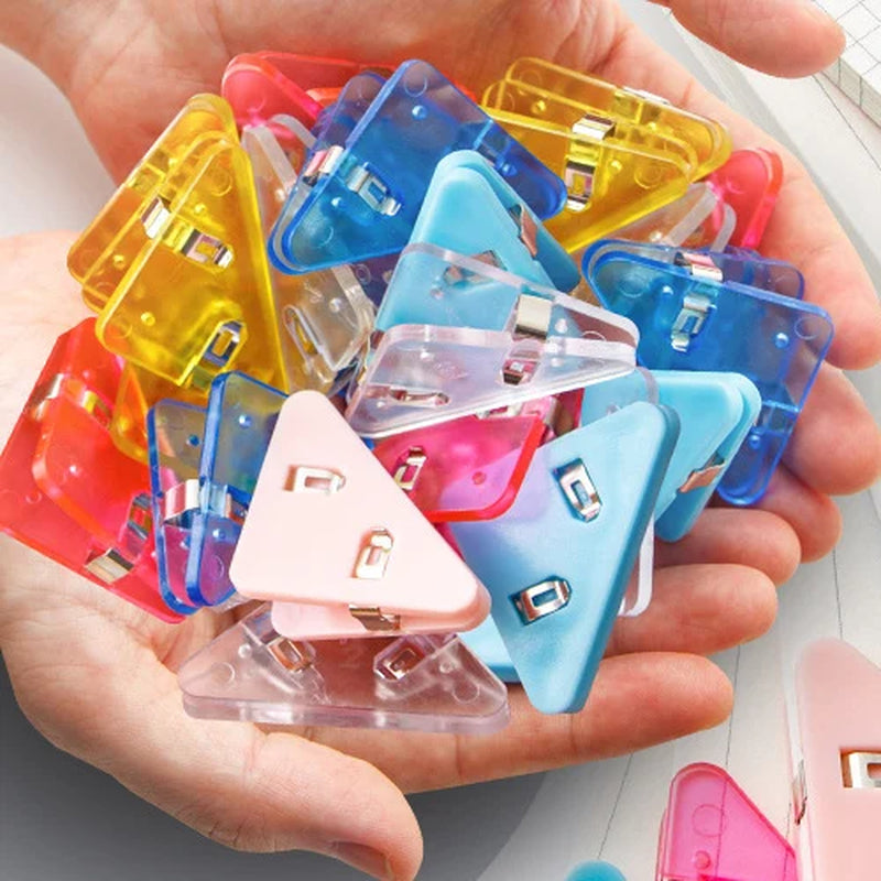 10Pcs Triangle Corner Clips File Paper Clip File Index Photo Clamp Page Holder Stationery Multifunctional Office Desk Organizer