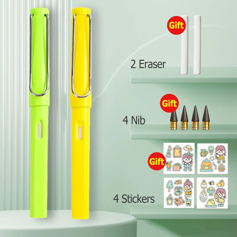 HB Eternal Pencil Set Mechanical Pencil Super Cheap No Need to Sharpen Easy to Wipe DIY Kawaii Korean Stationery School Supplies