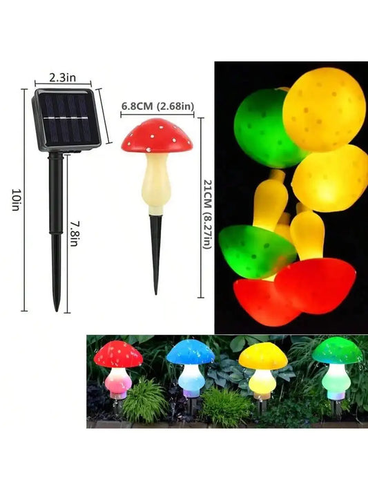 New Solar Mushroom Light String Outdoor Landscape Garden Courtyard Lights LED Lights Auto Charge during the Day