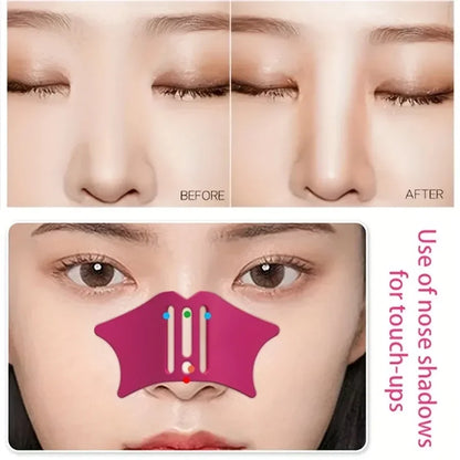 1Pcs Nose Contour Eyeliner Stencils, 4 in 1 Silicone Multifunctional Eye Makeup Aids Tool for Nose Shadow Highlighter/Winged