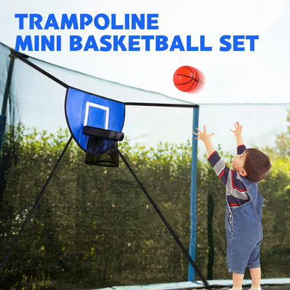 Mini Basketball Hoop for Trampoline with Enclosure Universal Basketball Rack