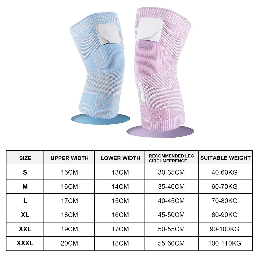 1 Pair Sports Kneepad Men Women Pressurized Elastic Knee Pads Support Fitness Gear Basketball Volleyball Brace Protector Bandage