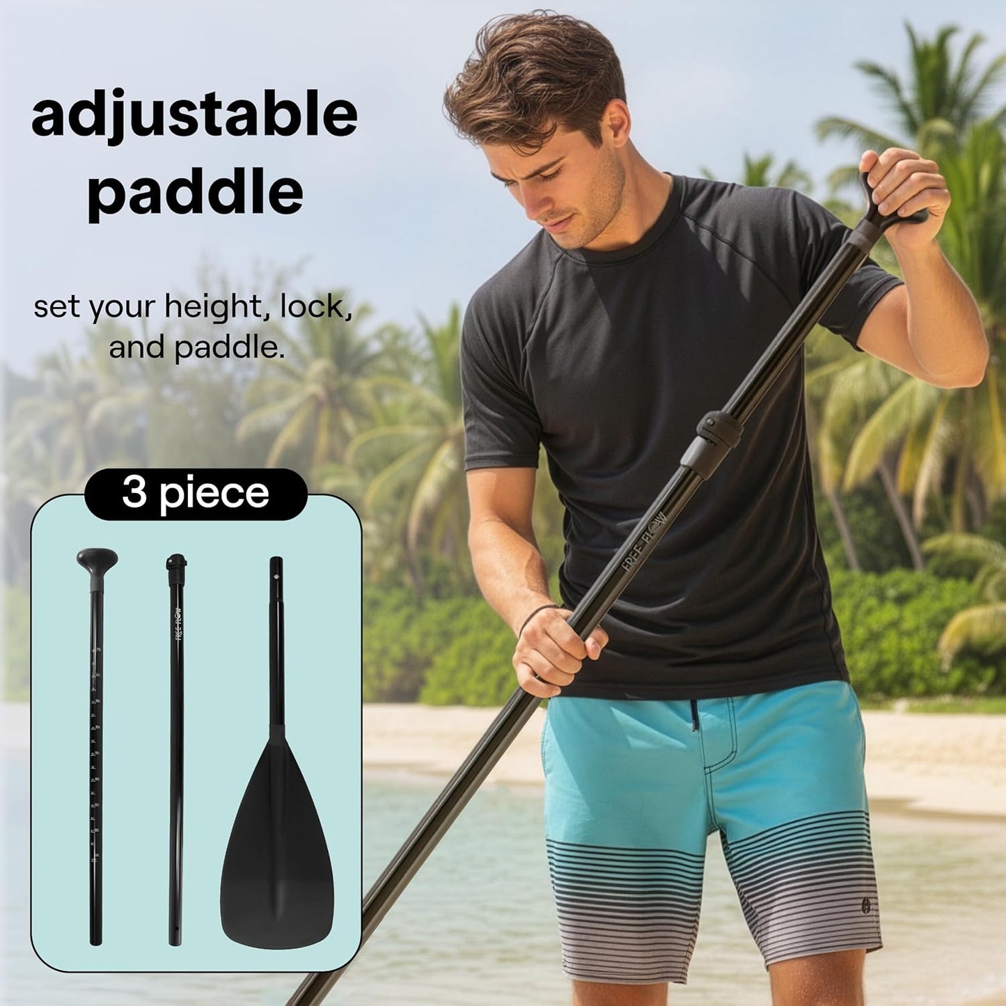 Inflatable Stand up Paddle Board - Wide Stable Design, Non-Slip Deck for Adults & Youth with Premium Paddle Board Accessories: Carry Bag, Dual Action Pump, Paddle, Ankle Leash