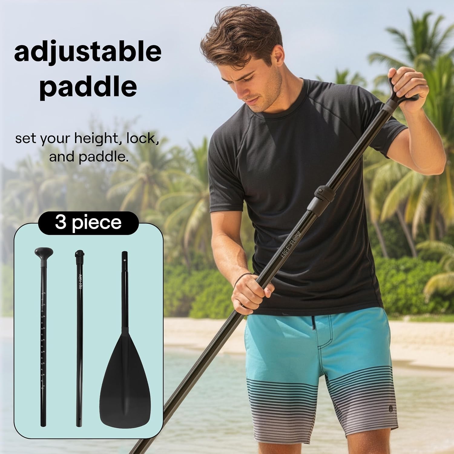 Inflatable Stand up Paddle Board - Wide Stable Design, Non-Slip Deck for Adults & Youth with Premium Paddle Board Accessories: Carry Bag, Dual Action Pump, Paddle, Ankle Leash