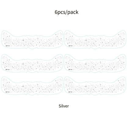 6Pcs Fake Freckle Stickers for Women Waterproof Golden Silver Glitter Temporary Tattoos for Face Makeup Holiday Music Party