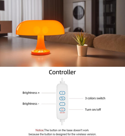 Illuminate Your Space with the Retro Orange Bedside Lamp – Stylish Desk Lamp with 3 Lighting Colors and 10 Brightness Levels for Any Room
