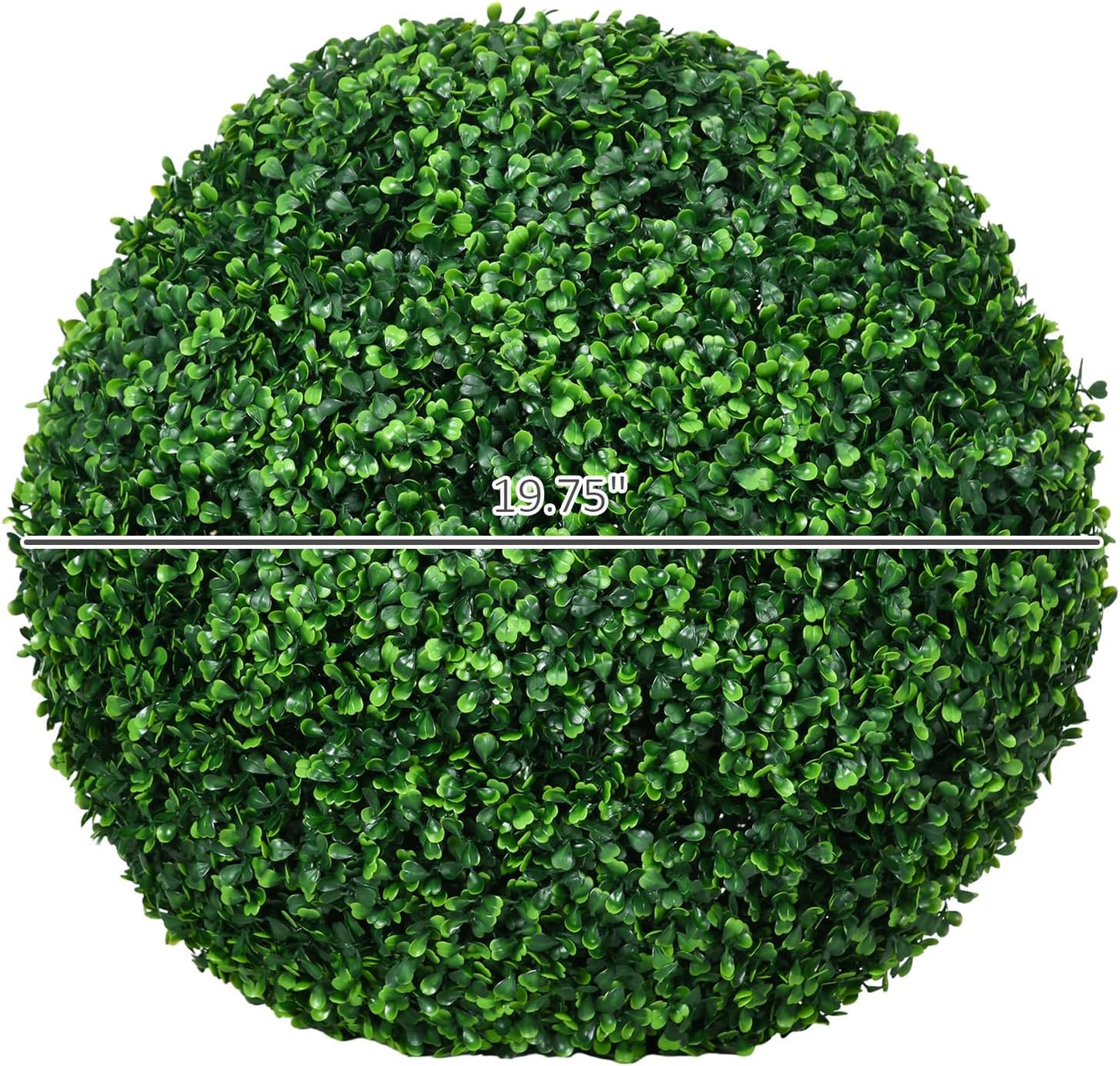 Artificial Boxwood Topiary Ball Set of 2 19.7 Inch Faux Plant, Uv-Protected Anti-Fading Fake Plants for Home Indoor Outdoor Porch, Green