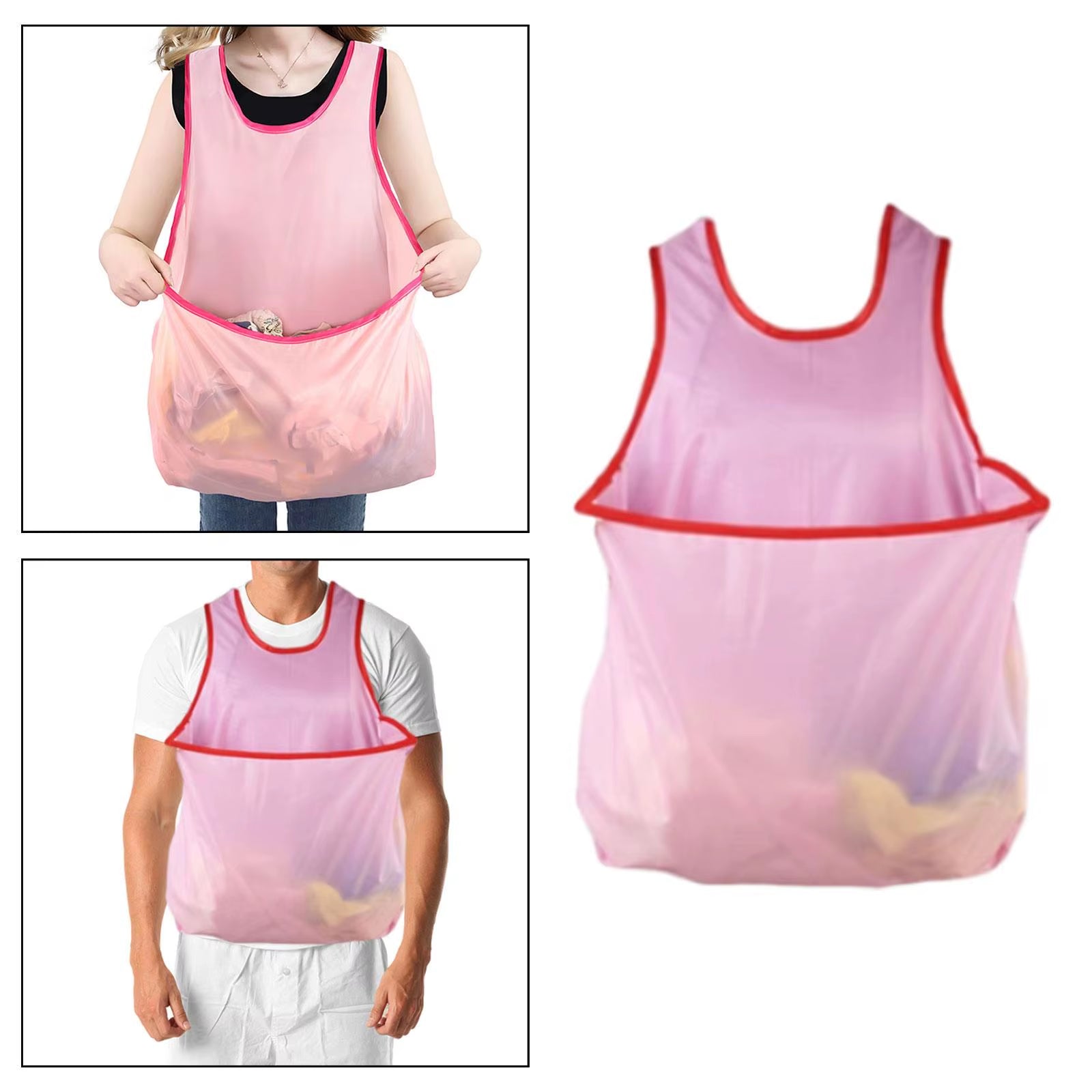 Sleeveless Laundry Apron Women Gifts Portable Cross Design Comfortable Drying Clothes Organizer Waterproof Bib