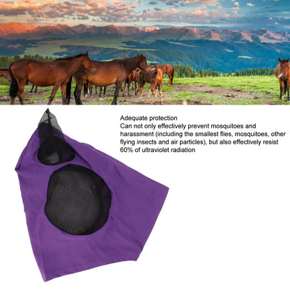 Horse Fly Mask with Ears Horse Mesh Fly Mask Breathable Elastic Horse Face Mask with Ears Riding Equestrian Equipment