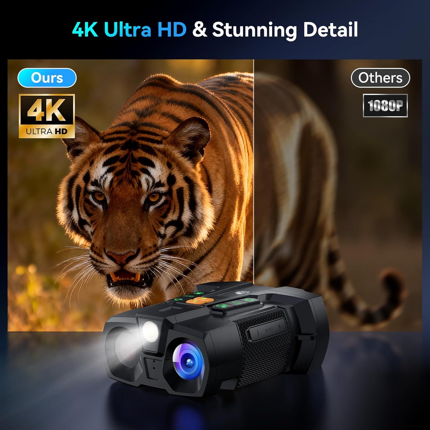 4K Night Vision Goggles for Adults: 4.5" HD Large Screen Digital Night Vision Device with 5000Mah Battery - Outdoor Exploration & Camping Gear Gifts for Men Husband
