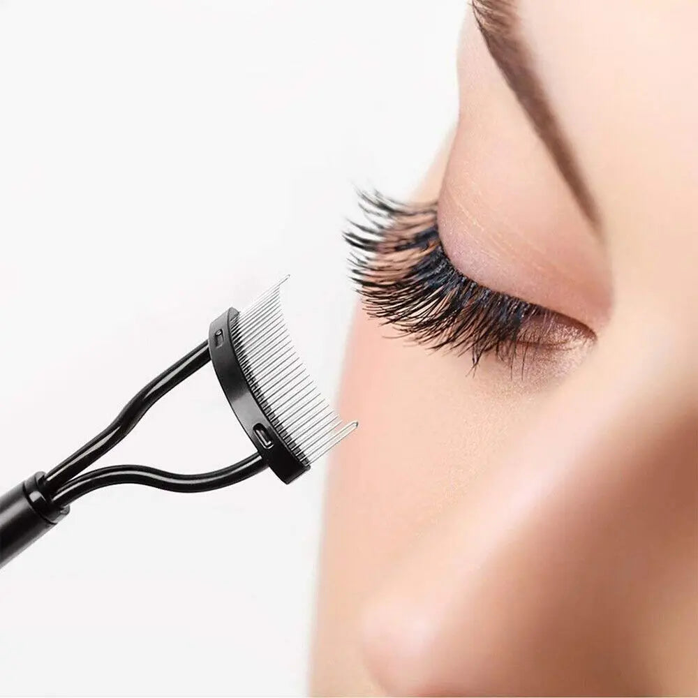 New Metal Brush Eyelash Brush Comb Stainless Steel Black Lash Separator Mascara Lift Curl Makeup Tool Eyelash Curler