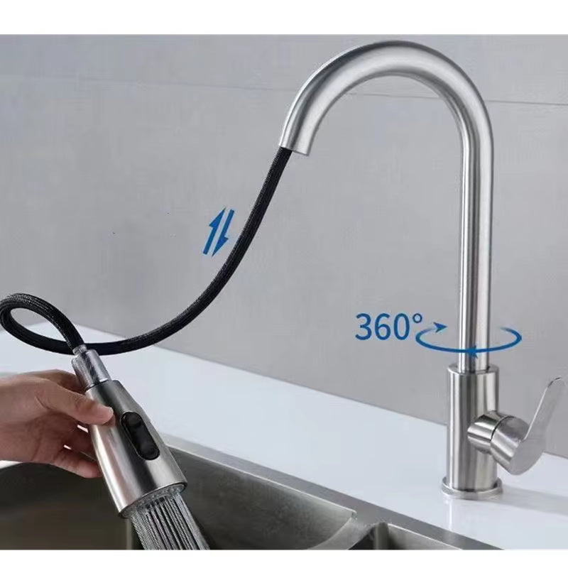 Black Kitchen Faucet Pull Out Brushed Nickle Stainless Steel Kitchen Mixed Tap Kitchen Sink Tap
