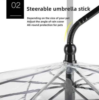 New Transparent Pet Umbrella Well Made Detachable Adjustable Rainy Day Outdoor Dog Walking Leash for Small Dogs Pet Supplies