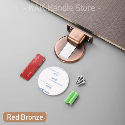 Non-Punch Magnetic Door Stopper Hidden Doorstop Door Holder Zinc Alloy Wall Protector Wind-Proof Stop Door Hardware