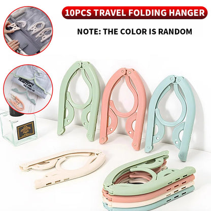 ABS Folding Clothes Hanger Ultra Light Travel Portable Clothes Hanger anti Slip Load-Bearing Strong Home and Outdoor Essential