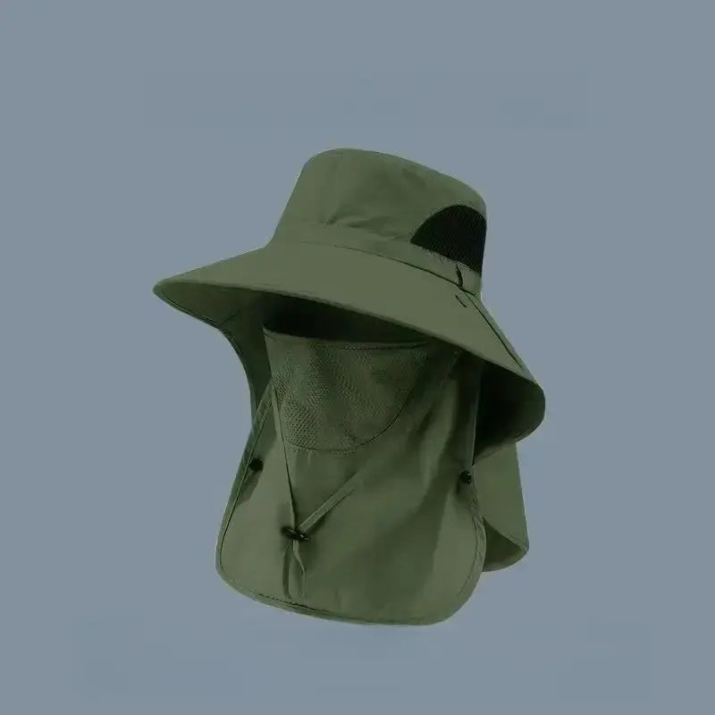 Spring/Summer Fisherman'S Hat Detachable Outdoor Fishing Face Covering Neck Protection Sun Hat