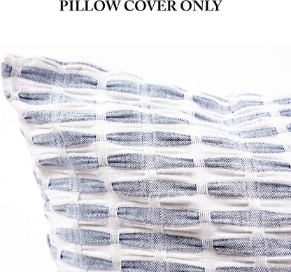 Pleated Please Pillow Cover, Set of 2, 20 by 20 Inches, Navy