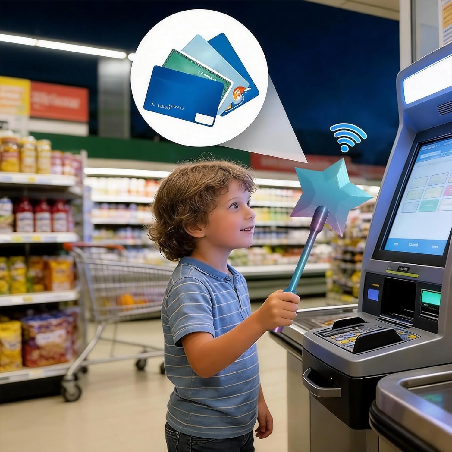 Credit Card Holder Wand, 3D Printed Wand Tap to Pay Magic Prank Toy Contactless Payment Wand