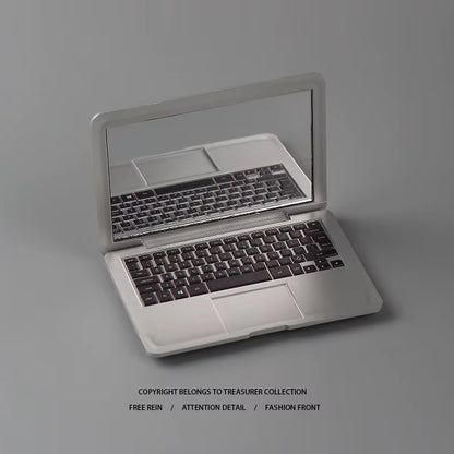 Elevate Your Beauty Routine with the Creative Portable Mini Laptop-Shaped Makeup Mirror - High Quality and Foldable!