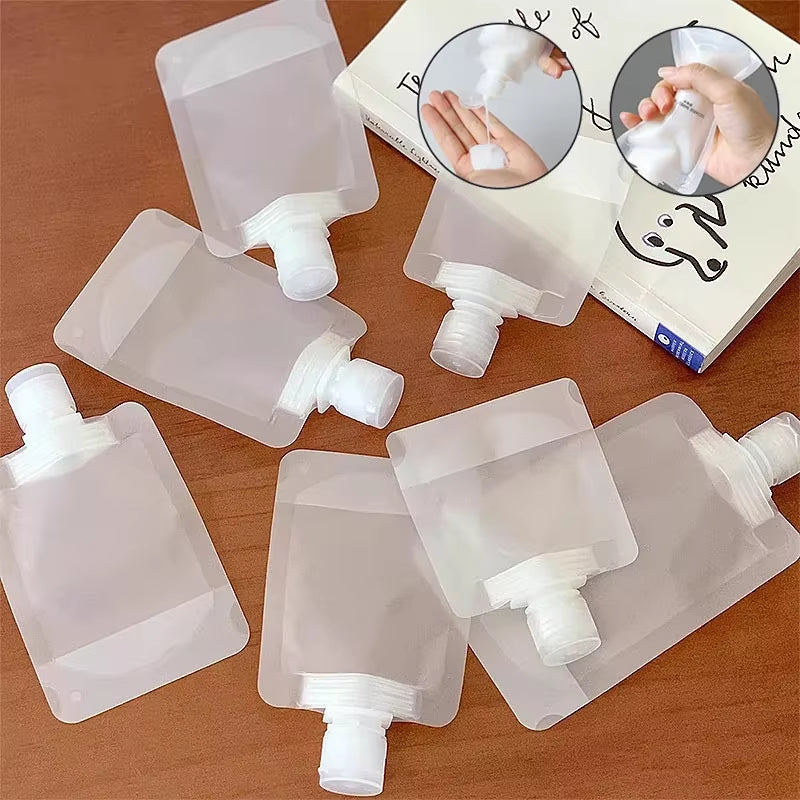 New 5Pcs 30Ml/50Ml/100Ml Refillable Travel Boats Empty Cosmetic Container Travel Bottles Liquid Cosmetic Storage Pouches FZP02