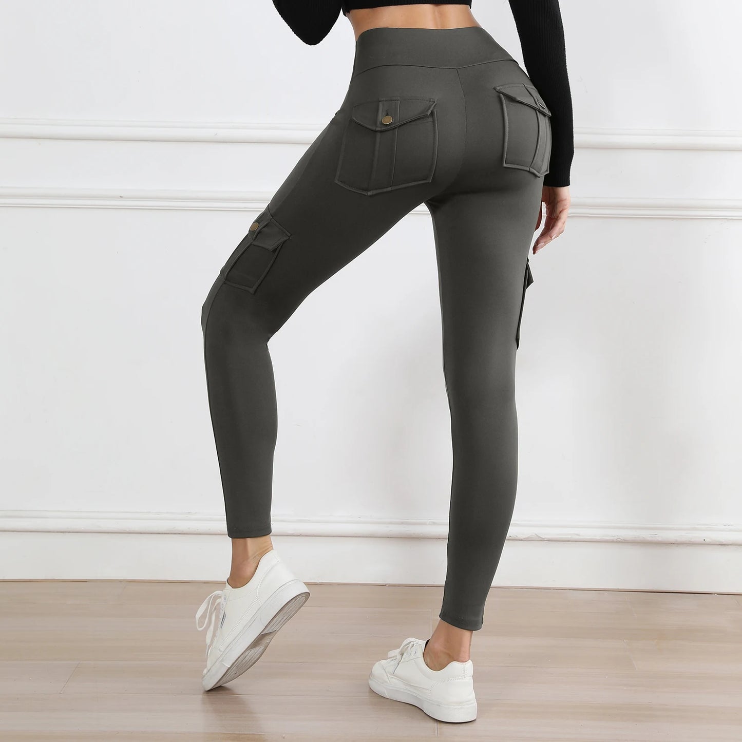Women'S High-Waisted Pockets Gym Leggings – Stylish and Comfortable Stretch Fitness Pants for Outdoor and Athletic Activities
