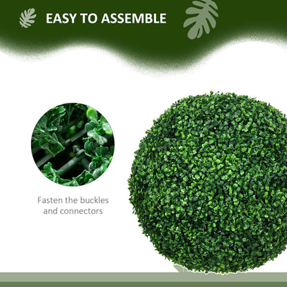 Artificial Boxwood Topiary Ball Set of 2 19.7 Inch Faux Plant, Uv-Protected Anti-Fading Fake Plants for Home Indoor Outdoor Porch, Green