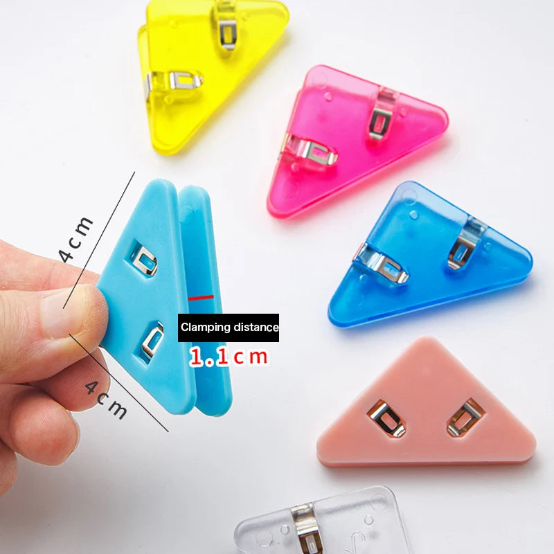 10Pcs Triangle Corner Clips File Paper Clip File Index Photo Clamp Page Holder Stationery Multifunctional Office Desk Organizer