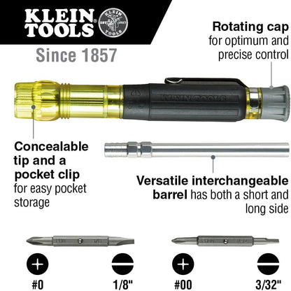 32614 Multi-Bit Precision Screwdriver Set, 4-In-1 Electronics Pocket Screwdriver, Professional Phillips and Slotted Bits, EDC