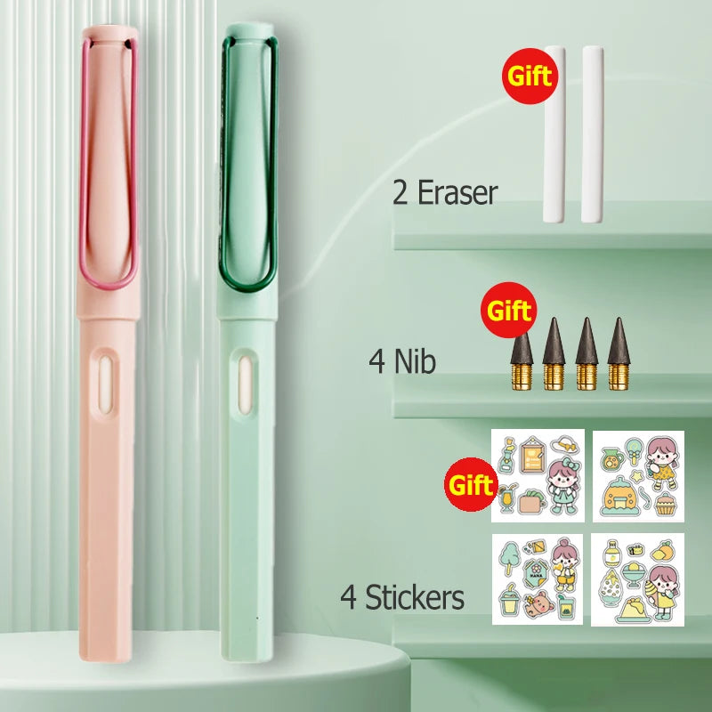 HB Eternal Pencil Set Mechanical Pencil Super Cheap No Need to Sharpen Easy to Wipe DIY Kawaii Korean Stationery School Supplies