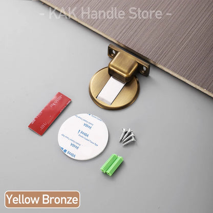 Non-Punch Magnetic Door Stopper Hidden Doorstop Door Holder Zinc Alloy Wall Protector Wind-Proof Stop Door Hardware