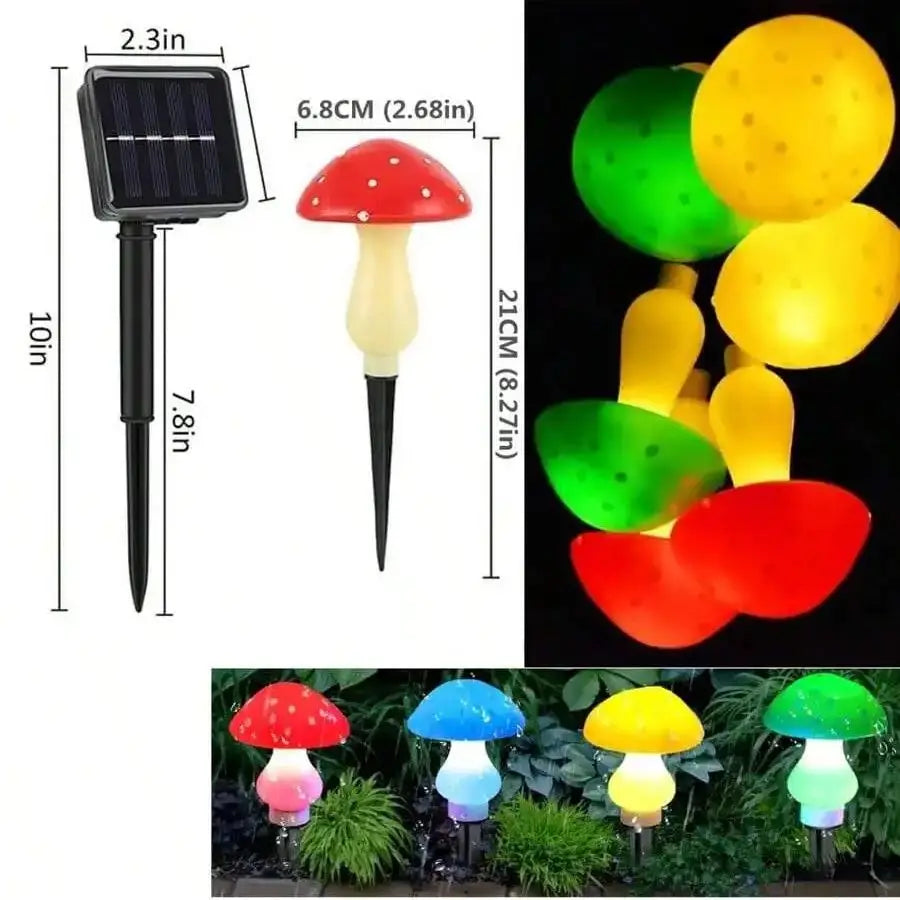 New Solar Mushroom Light String Outdoor Landscape Garden Courtyard Lights LED Lights Auto Charge during the Day