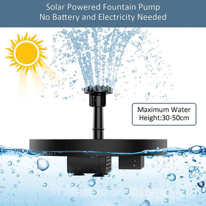 Solar Bird Bath Fountain with 6 Nozzles,Solar Fountain Pump for Bird Bath with Brackets,Solar Powered Floating Water Fountain Pump for Bird Bath,Ponds,Garden,Fish Tank and Outdoor.