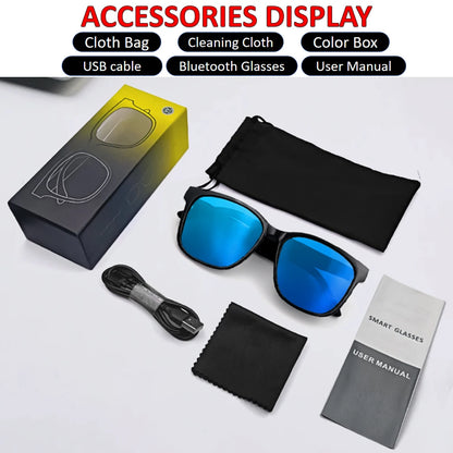 Bluetooth Eyeglasses Audio Sunglasses Eyewear UV400 Polarized Lens Earphone Open Ear Music Glasses Touch Control Christmas Gift