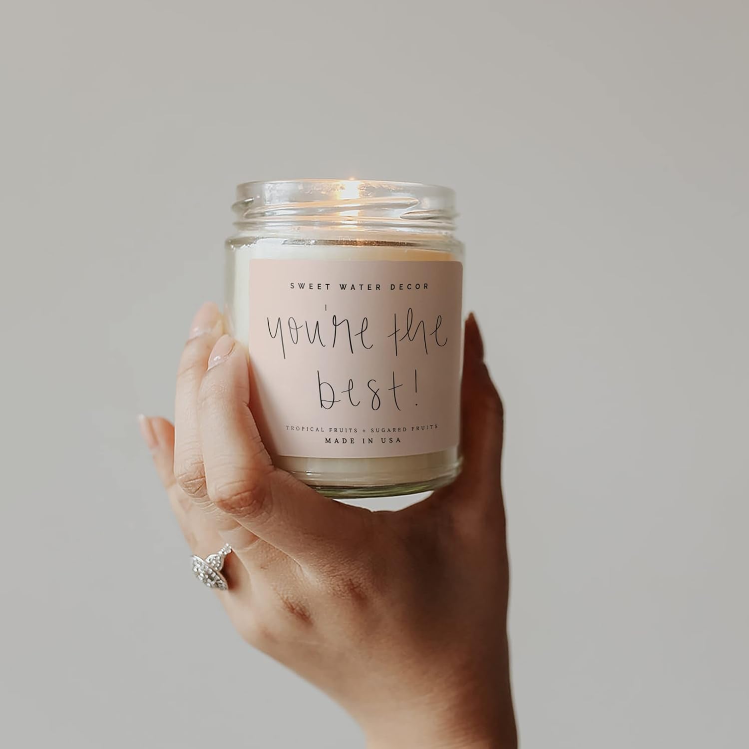 You'Re the Best Candle | Tropical Fruit and Sugared Orange, Summer Scented Soy Wax Candle for Home | 9Oz Clear Jar, 40 Hour Burn Time, Made in the USA